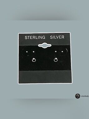 VTG NWT 925 Sterling Silver 3mm Ball Loop Charm Post Dangle Earrings
